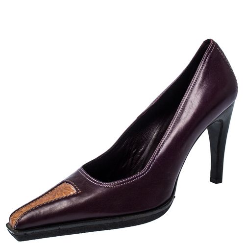 And Brown Leather Pointed Toe Pumps Size 37.5 - Casadei - Modalova