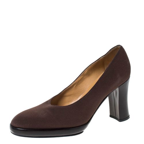 Casadei Brown Fabric Platform Pumps Size 35 - Casadei - Modalova