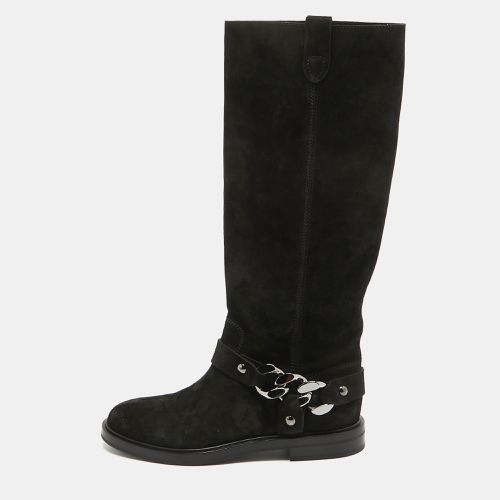 Suede Chain Detail Knee Length Boots Size 38.5 - Casadei - Modalova