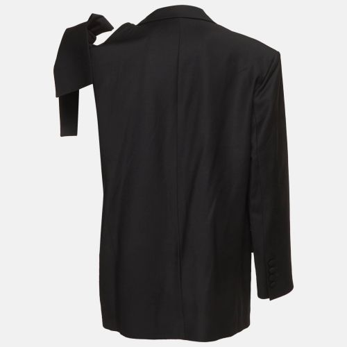 Wool Blend Single Sleeve With Bow Blazer M - Cekette - Modalova
