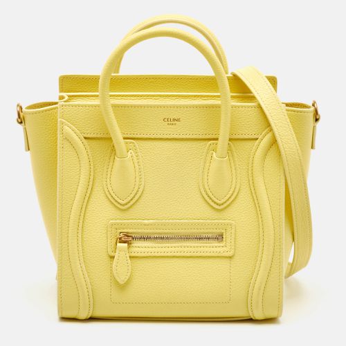 Celine Yellow Leather Nano Luggage Tote - Celine - Modalova