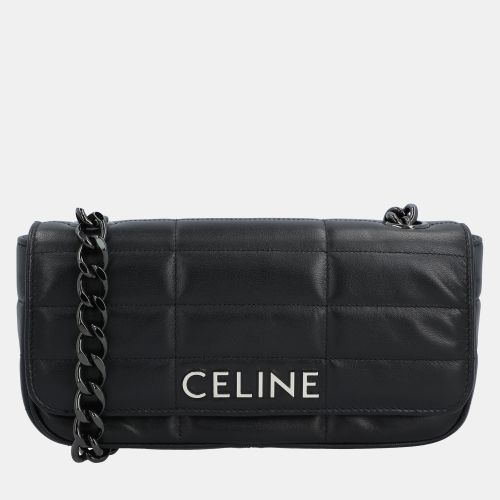 Celine Black Calfskin Matelassé Monochrome Chain Shoulder Bag - Celine - Modalova