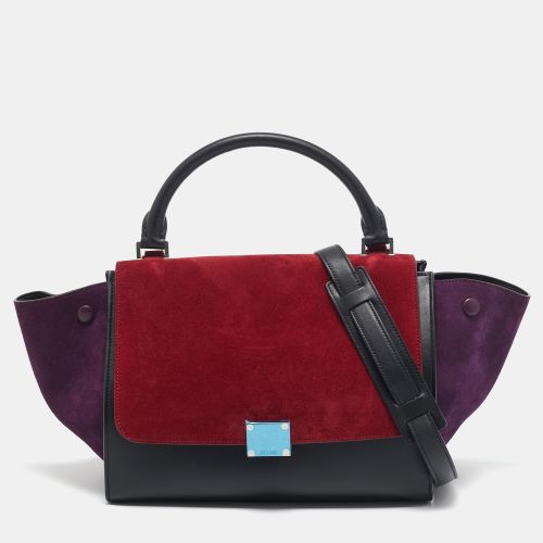 Celine Tricolor Leather and Suede Small Trapeze Top Handle Bag - Celine - Modalova