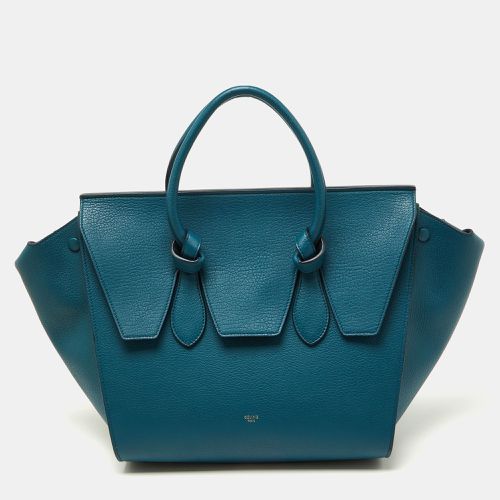 Celine Teal Blue Leather Small Tie Tote - Celine - Modalova