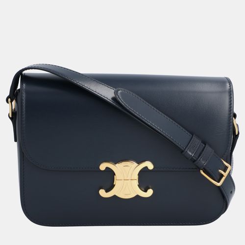 Celine Blue Calfskin Leather Teen Triomphe Shoulder Bag - Celine - Modalova