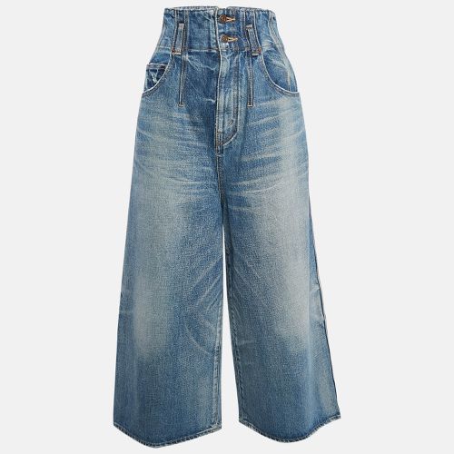 Celine Blue Washed Denim High Waist Wide Leg Jeans S Waist 26" - Celine - Modalova