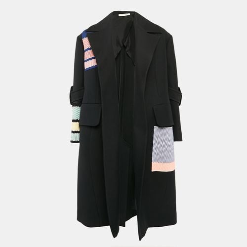 Celine Black Wool Patchwork Detail Open Coat M - Celine - Modalova