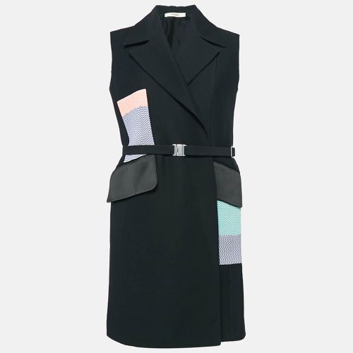 Celine Black Patchwork Detail Wool Sleeveless Coat S - Celine - Modalova