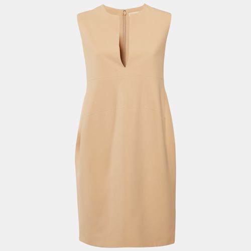 Celine Peach Crepe V-Neck Mini Dress M - Celine - Modalova