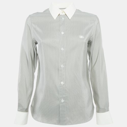 Celine Grey Striped Silk Button Front Shirt S - Celine - Modalova