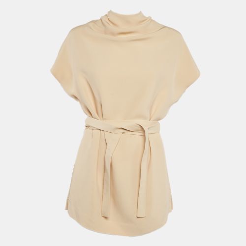 Celine Cream Silk Tie-Up Detail Mini Dress M - Celine - Modalova