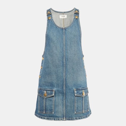 Celine Blue Washed Denim Mini Dungaree Dress XS - Celine - Modalova