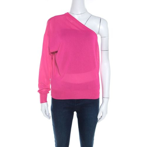 Celine Hot Pink Ribbed Knit One Shoulder Top M - Celine - Modalova