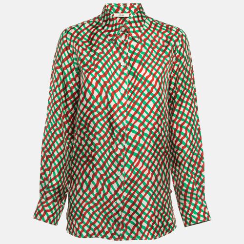 Celine Multicolor Printed Silk Buttoned Up Shirt L - Celine - Modalova