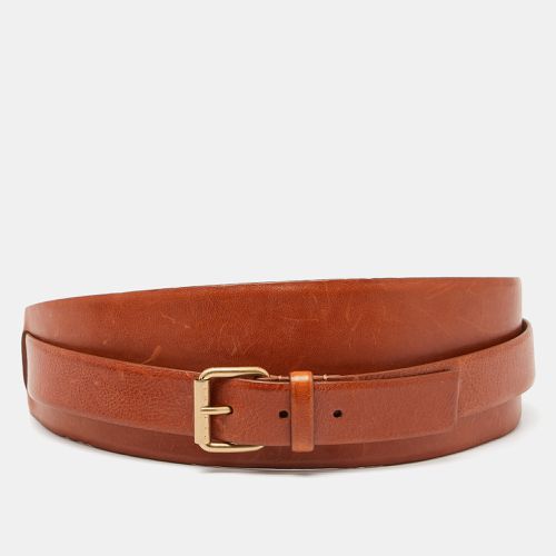 Celine Tan Leather Wide Waist Belt M - Celine - Modalova