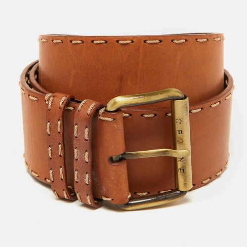 Celine Brown Leather Wide Buckle Belt M - Celine - Modalova