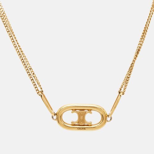 Celine Triomphe Gold Tone Necklace - Celine - Modalova