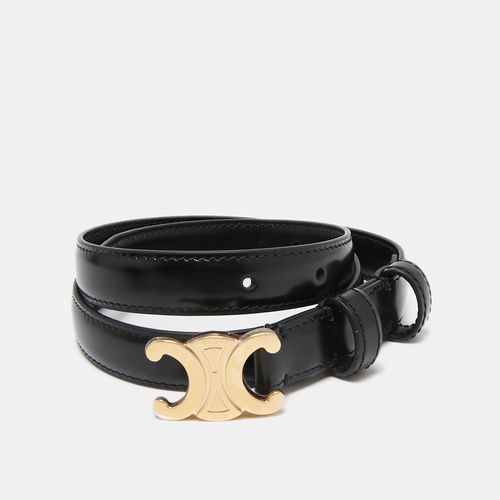 Celine Black Leather Triomphe Slim Belt 70CM - Celine - Modalova