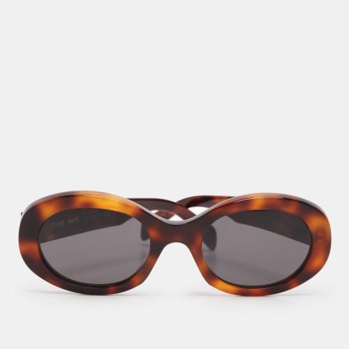 Celine Brown/Black CL40194U Triomphe Oval Sunglasses - Celine - Modalova