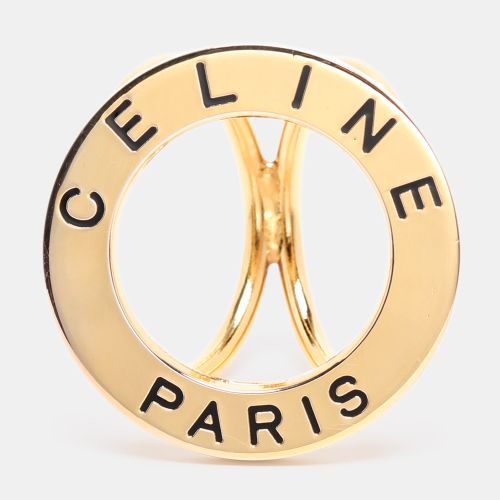 Céline Gold Tone Metal Scarf Ring - Celine - Modalova