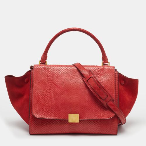 Trapeze Python and Suede Top Handle Bag - Celine - Modalova