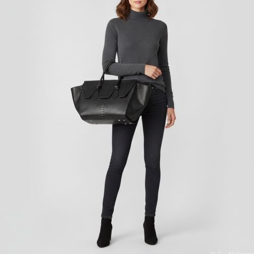 Tie Leather and Python Tote - Celine - Modalova