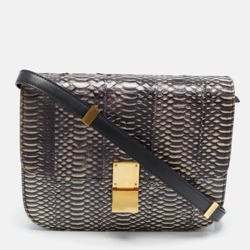 Classic Box Medium /Cream Python Shoulder Bag - Celine - Modalova