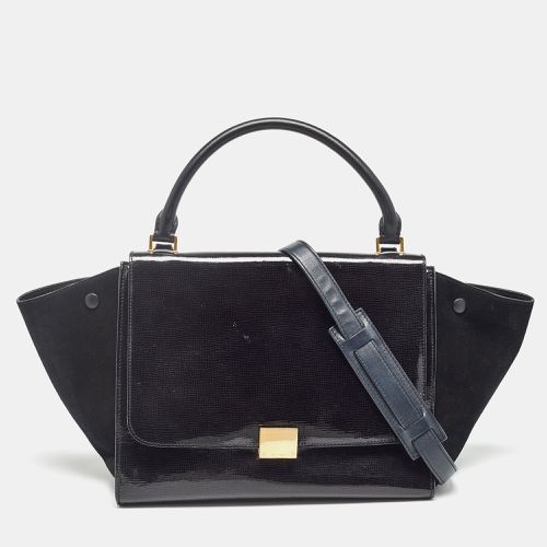 Celine Black Patent Leather and Suede Medium Trapeze Top Handle Bag - Celine - Modalova