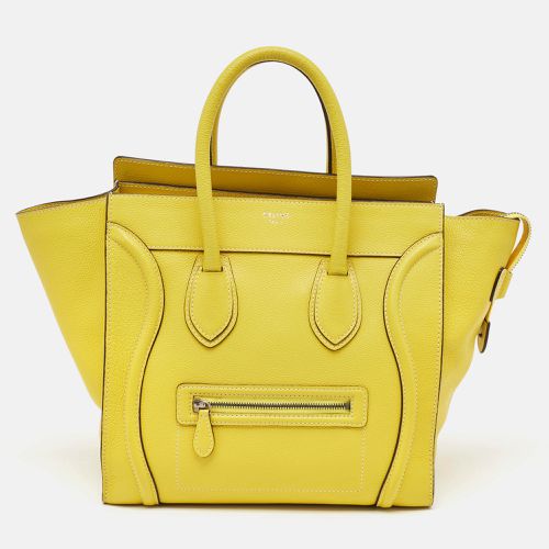 Celine Yellow Leather Mini Luggage Tote - Celine - Modalova