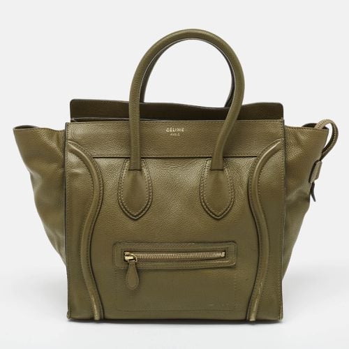 Celine Olive Green Leather Mini Luggage Tote - Celine - Modalova