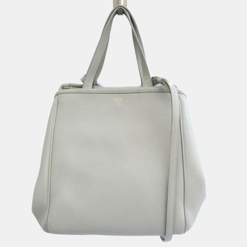 Celine Light Blue Grey Leather Medium Cabas Phantom Tote Bag - Celine - Modalova