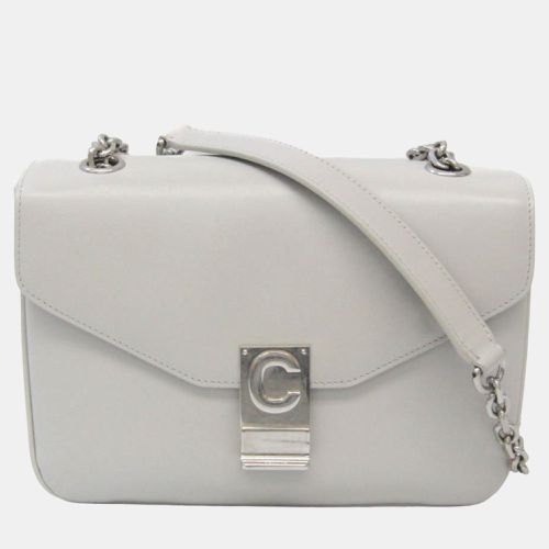 Celine Light Grey Leather Medium C Shoulder Bag - Celine - Modalova