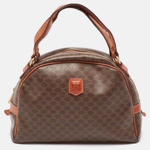 Celine Brown Macadam Coated Canvas and Leather Dome Satchel - Celine - Modalova