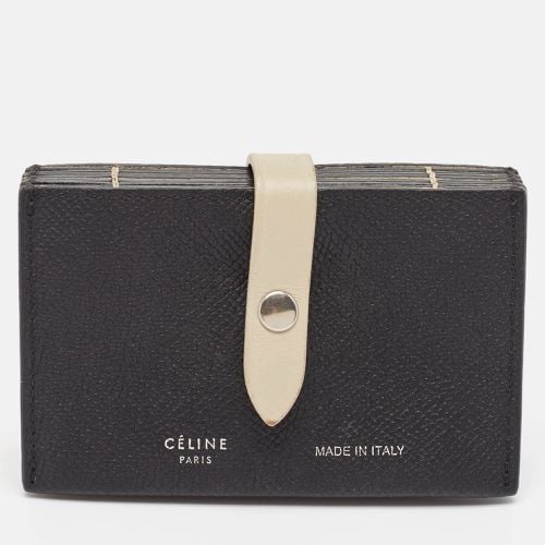 Celine Black/Beige Leather Accordion Card Holder - Celine - Modalova