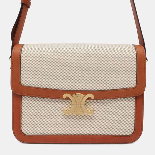 Brown Canvas and Leather Classique Triomphe Shoulder Bag - Celine - Modalova