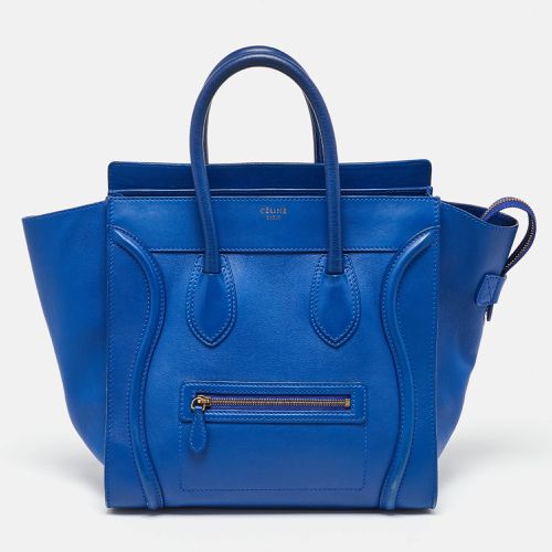 Celine Blue Leather Mini Luggage Tote - Celine - Modalova