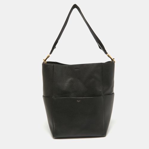 Celine Black Leather Sangle Bucket Bag - Celine - Modalova