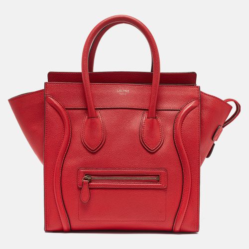 Celine Red Leather Mini Luggage Tote - Celine - Modalova