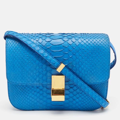 Celine Blue Python Medium Classic Box Shoulder Bag - Celine - Modalova