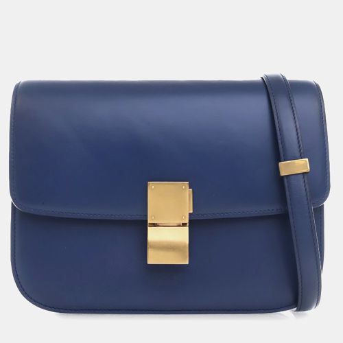 Celine Blue Leather Medium Classic Box Bag - Celine - Modalova