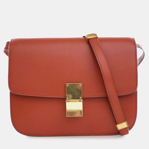 Celine Orange Leather Medium Classic Box - Celine - Modalova