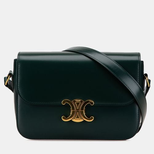 Celine Green Medium Calfskin Triomphe Crossbody Bag - Celine - Modalova