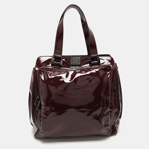 Celine Burgundy Patent Leather Front Pocket Satchel - Celine - Modalova