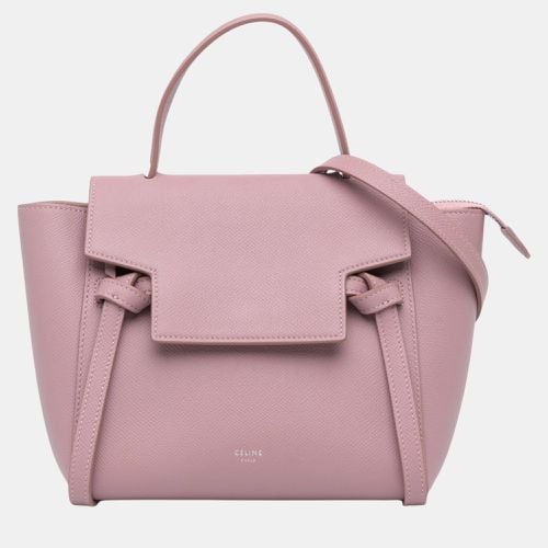 Celine Pink Nano Leather Belt Satchel - Celine - Modalova