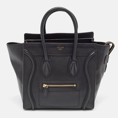 Celine Black Leather Micro Luggage Tote - Celine - Modalova