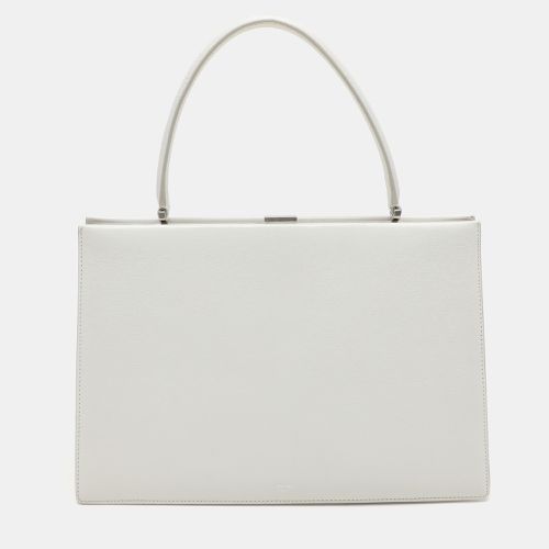 Celine White Leather Medium Clasp Top Handle Bag - Celine - Modalova