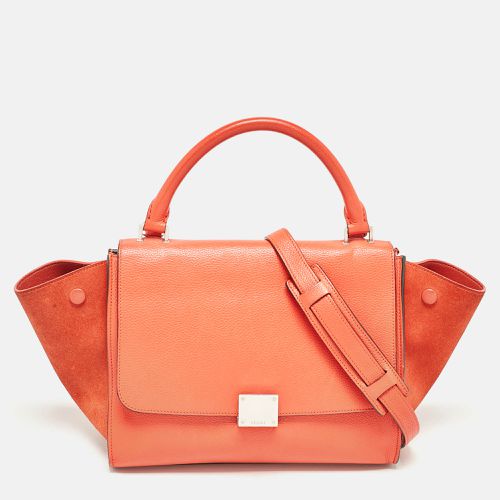 Celine Orange Leather and Suede Small Trapeze Top Handle Bag - Celine - Modalova