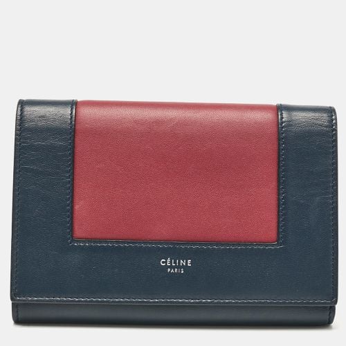 Celine Navy Blue/Burgundy Leather Frame Trifold Wallet - Celine - Modalova