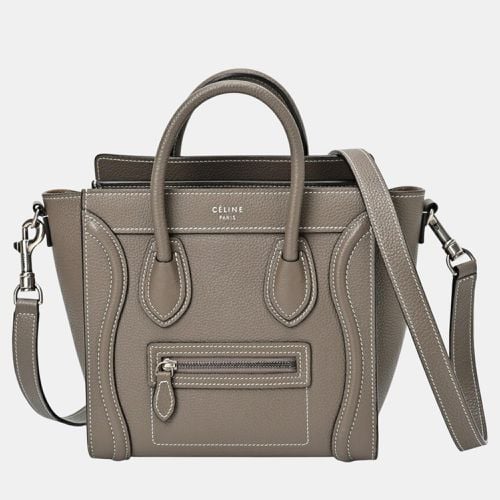 Celine Drummed Calfskin Suri (Greige) Nano Luggage - Celine - Modalova