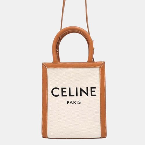 Celine Vertical hippopotamus Beige/Brown Canvas Leather Size Mini - Celine - Modalova